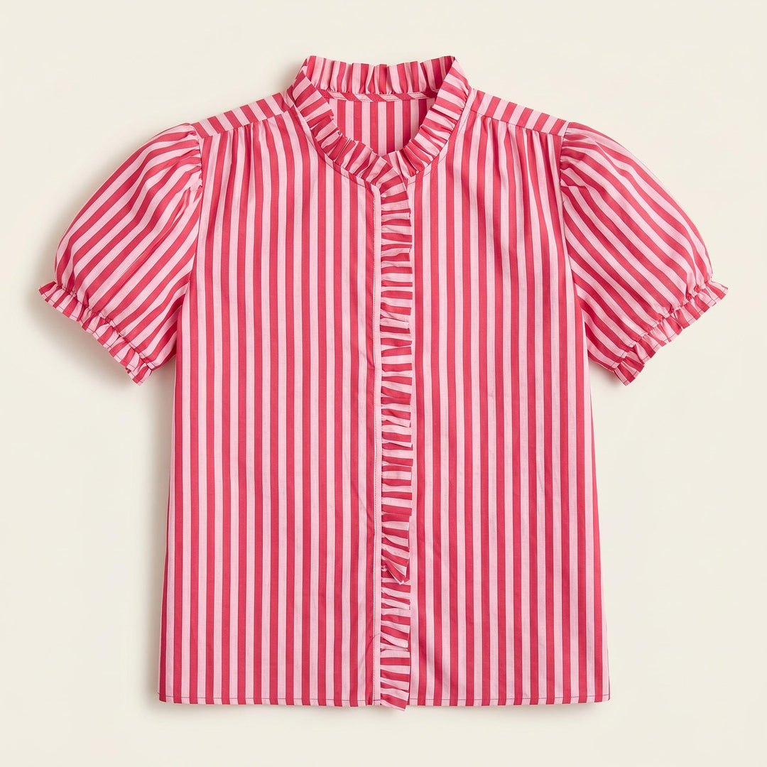 Laura Shirt - Pink & Red Stripe