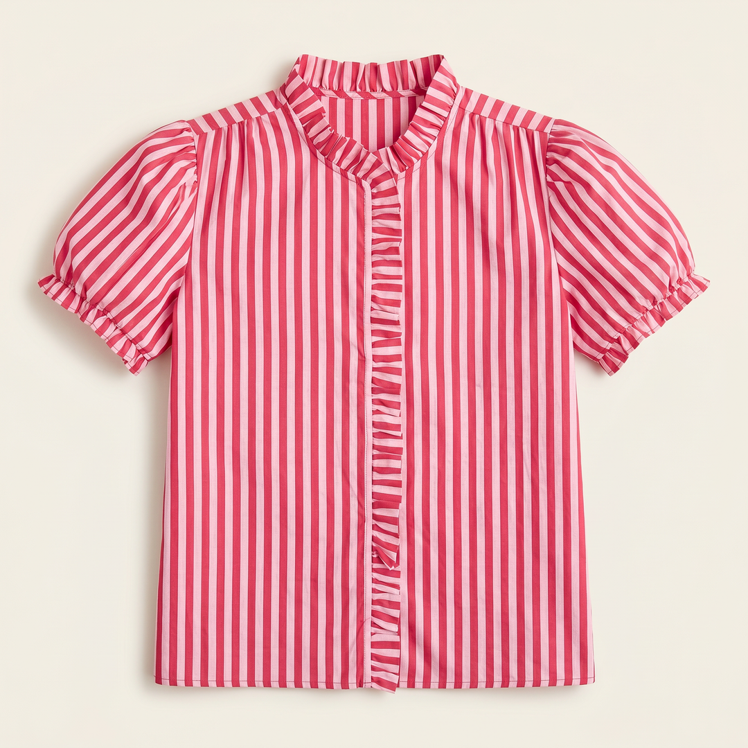 Laura Shirt - Pink & Red Stripe