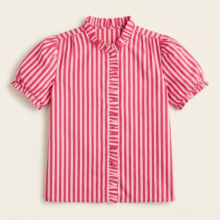 Laura Shirt - Pink & Red Stripe