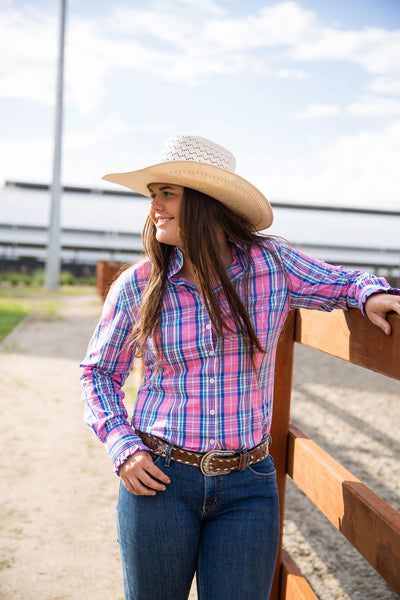Lilly Shirt - Pink/Blue/White/Green Plaid